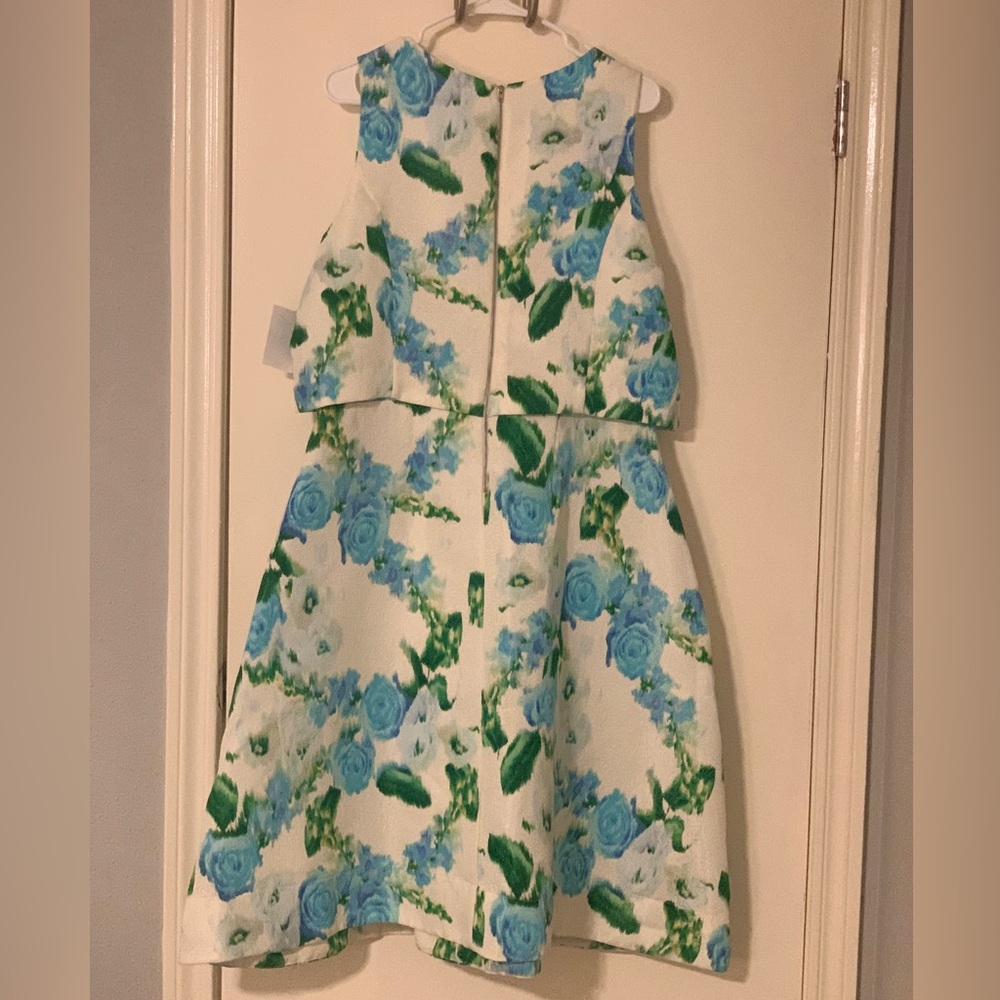 NWT Floral Jaquard Fit&Flare Midi Dress with Pockets | Winter vcay dress |Sz 16 - Picture 7 of 10